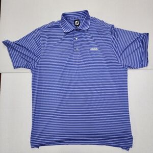 FootJoy Golf Men's Size Large Blue White Striped Polo Shirt